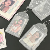 Daiiibabyyy Ins Shinny Idol Photo Frame Glitter Kpop Photo Card Holder Key Pendant Id Card Sleeve Credit Cover Stationery Cardcase 슬리브 포토카드