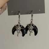 Daiiibabyyy  Gothic punk acrylic moon irregular pendant earrings y2k jewelry