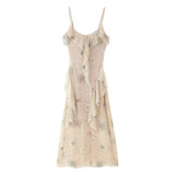 Daiiibabyyy  Women's Solid Color Elegant Casual Style Versatile Heavy Embellished Semi-Transparent Dress Fashion Women Dresses New BQZ7