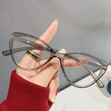 DAIIIBABYYY  -  Cat Eye Reading Glasses Women Eyeglasses For Nearsightedness Anti Blue Light Myopia Unique Triangle Cat Eye Glasses Frame -0-4.0