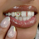 Daiiibabyyy  Hip-Hop Fashion Hollowed-Out Dot Drill/Dot Drill Tooth Gap Tooth Decoration Suitable For Men And Women, Holiday Party Gifts