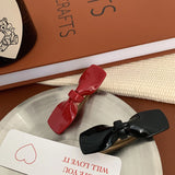 DAIIIBABYYY  -  Korean New Design Retro Bow Side Bangs Clip Temperament Acetic Duck Beak Clip Sweet Oval Shredded Hair Clip