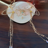Daiiibabyyy  Antique  Antlers Fringed Hair Crown Accessories Antique Princess Hair Crown Sweet Accessories
