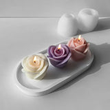 Daiiibabyyy Flower Aromatherapy Candle DIY Silicone Mold Rose Handmade Aromatherapy Soap Gypsum Mold Candle Making Tools