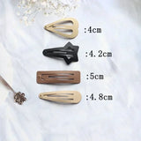 DAIIIBABYYY  -  8PC Khaki simple BB Hair Side Clips for Women Girls School Hairpin Accessory Headwear Ornament