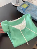 DAIIIBABYYY  -  Female Korean Sweet Patchwork Pleated O-neck Short Sleeve T-Shirts Women Clothing Simplicity Bow Elasticity Buttons Pullovers