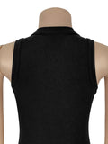 Daiiibabyyy  Stripe Slimming Sexy Chic Mini Dresses for Women Round Neck Sleeveless High Waist Temperament Dress Female Fashion Style