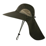 Daiiibabyyy Outdoor Fisherman Hat for Men Women Summer Quick Drying Neck Protection Visor Cap Anti UV Breathable Fishing Safari Hat