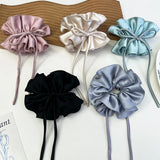 DAIIIBABYYY  -  Bow Ribbon Hairbands Long Elastic Sweet Scrunchies Flowers Hair Tied Bands Head Rope Women Korean Girl Ponytail Hair Accessories