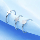Daiiibabyyy  Cross Star Heart Lip Ring for Women Exquisite Vintage Non-Piercing Lip Clip Fashion Casual Hip-Hop Punk Versatile Jewelry Gift
