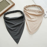 Daiiibabyyy  New Fashion Bohemian Solid Color Hair Scrafs Turban Headband Sweet Cotton Headscarf Triangle Bandanas For Women Hair Accessories