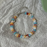 Daiiibabyyy  Colorful Stone Beaded Bracelet Cute Bohemian