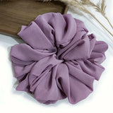 DAIIIBABYYY  -  Big Size Chiffon Scrunchies For Muslim Women Custom Elastic Volumizing Oversized Neat stitching Malaysian Bunch Hair Tie