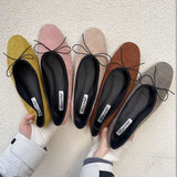 Daiiibabyyy 2024 New Spring Ballet Flats Shoes Women Fashion Round Toe Design Bow Knot Ballerinas Soft Moccasins Female Casual Loafers Mujer