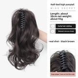 DAIIIBABYYY  -  High Top Ponytail Hair Extension Mermaid Curl Short Tail Clip on Fake Hair for Women Asian Fiber Tail Hair Extensions