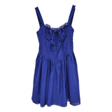 Daiiibabyyy  Sexy Bow Ruched Chest Spliced Lace Sling Dress Woman Cross Lacing up Bandage Back Low Waist Swing Short Vestidos Robe Red