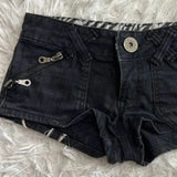 Daiiibabyyy  Y2k Black Women Shorts Vintage Street Fashion Hip Hop Graphic Printing Style Punk Goth Denim Shorts Gyaru Streetwear