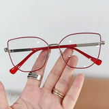 Daiiibabyyy   -  Fashion Anti Blue Light Glasses Women Men Classic Metal Decor Frame Eyewear High-definition Eye Protection Computer Goggle