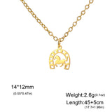 DAIIIBABYYY  -  U-shaped horse animal pendant necklace stainless steel women's horseshoe neck chain animal jewelry Valentine's Day party gift