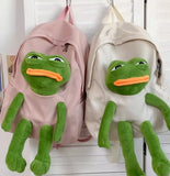 Daiiibabyyy  Personality Funny Cute Frog Mochilas Mujer Student Mochila Korean Large Capacity Bag Zipper Backpack Novelty Bags for Woman