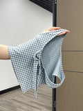 DAIIIBABYYY  -  Hot Girl Sexy Bow Exposes Beautiful Back Camisole Women's 2024 Summer Plaid Sleeveless Short Slim Suspender Tops Female Clothing