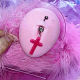 Daiiibabyyy  Punk Aesthetic Acrylic Cross Navel Bell Button Rings Sexy Accessories Body Piercing Goth Egirl Body Jewelry Fashion Navel Rings