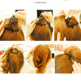 Daiiibabyyy  Fashion Women Hair Styling Clip Fluffy Plastic Stick Bun Maker Braid Tool Ponytail Holder Hairpins Hair Accessories New Headwear
