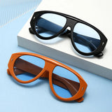 Daiiibabyyy  Fashion Retro Pilot Sunglasses for Women Leopard Blue Lens UV400 Shades Punk Trendy Frame Outdoor Sun Glasses for Men Women