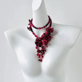 DAIIIBABYYY  -  Fashion Retro Multilayer Red Flower Beaded Waist Chain For Women's Sweet Cool Temperament Body Accessories Party Belts