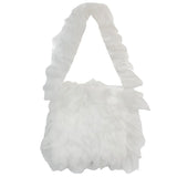 Daiiibabyyy  Nice Bag Sweet Girlish Style Lace Pleated Bag Lace Hand Held Underarm Single Shoulder Bag Kawaii Crossbody Bags White Small Bag