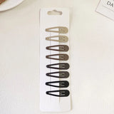 DAIIIBABYYY  -  8PC Khaki simple BB Hair Side Clips for Women Girls School Hairpin Accessory Headwear Ornament