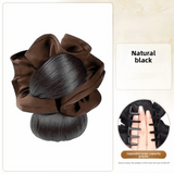 Daiiibabyyy  New Synthetic Hair Bun Claw Clip Brown with Hair Tie Bun Head Wig Fluffy Wig Hair Clip Hair Accessories