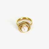 DAIIIBABYYY  -  Electroplated 18k Gold Ring For Men And Women Trendy Bright Metal Ring Fashionable Finger Decor Hoop Beach Jewelry Accessories