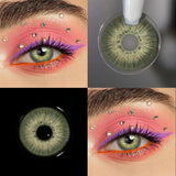 Daiiibabyyy  1Pair PATTAYA Fashion Makeup Beauty Contacts Lenses Soft Half Year Green Contacts Eyes New York Myopia Color Lenses