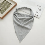Daiiibabyyy  New Fashion Bohemian Solid Color Hair Scrafs Turban Headband Sweet Cotton Headscarf Triangle Bandanas For Women Hair Accessories