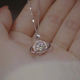 Daiiibabyyy New Trendy Personality Bling Zircon Fixed Star Pendant Necklace for Women Exquisite Copper Chain Sweet Niche Design Jewelry Gift