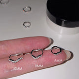 Daiiibabyyy 2PCS Stainless Steel Minimal Wave Hoop Earrings New Crystal Zirconia Small Huggie Thin Cartilage Earring Piercing Jewelry