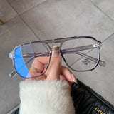 DAIIIBABYYY  -  Retro Fashion Anti-blue Light Glasses Men Women Transparent Computer Glasses Frame Eyeglass Frame Flat Glasses Square Eyeglasse