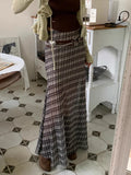 DAIIIBABYYY  -  Color Blocking Plaid Slightly Transparent Chiffon Skirt Women Summer 2025 New Niche Retro High Waisted A-line Skirts