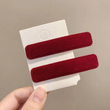 DAIIIBABYYY  -  2pc/set Elegant Solid Velvet BB Hair side Clips Hairpin for Girls Women Kids Childs Gift Hair Accessories Party Holiday Ornamen