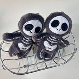 Daiiibabyyy  Cute Skeleton Halloween Plush Keychain Skull Stuffed Bag Pendant Keyring Mummy Style Key Hanging Bag Decoration