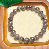 DAIIIBABYYY  -  Natural Black Rutilated Quartz Bracelet Crystal Women Men Rutilated Clear Round Beads Wealthy Stone From Brazil  7/9/13MM