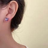 Daiiibabyyy  Small Butterfly Zircon Stud Earrings Women Girls Y2K Cute Exquisite Shiny Crystal Personality Fashion Ear Jewelry Accessories