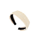 Daiiibabyyy  1/2 Pcs ladies' Hair Bands Korean Pearl Lace Wide Edge Sweet Simple Versatile Hair Hoops Retro And High-quality Hair Accessories