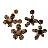 Leopard print holiday flower earrings