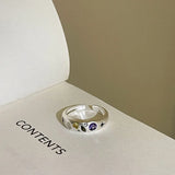 Daiiibabyyy Silver Color Crystal Opal Rings for Women Girl Gift Amethyst Heart Love Wedding Party Jewelry Dropship Wholesale