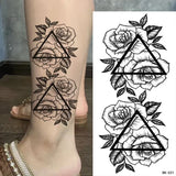 DAIIIBABYYY  -  Black Flower Women Sexy Tattoo Sticker Women Dot Rose Peony Body Chest Art Temporary Tattoos Water Transfer Fake Tattoo Stickers