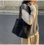 Daiiibabyyy  Trendy All Match Solid Y2k Aesthetic Women's Handbags Fashion Simple Solid Shoulder Bags 2026 Korean Office Lady Underarm Bag