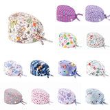 Daiiibabyyy Floral Baotou Cap Adjustable Cartoon Scrubs Hats Lab Working Surgicals Hat Pharmacy Dentist Nursing Accessories Doctor Caps
