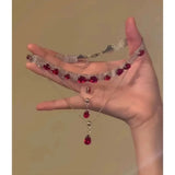 Daiiibabyyy  Old Wind Imitation Sea Blue Treasure White Crystal Freshwater Pearl Glass Pendant Women's Banquet Jewelry Sea Necklace